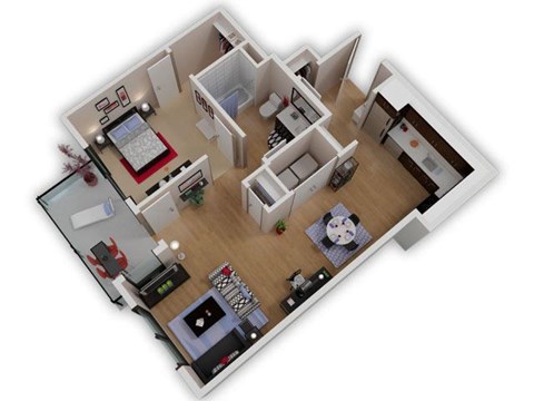Capitol Yard Apartments_ West Sacramento CA_Floor Plan_One Bedroom One Bathroom A1